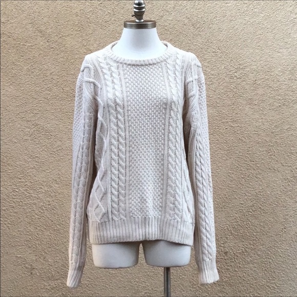 [SOLD] Crew Cableknit Cotton Sweater S - Picture 6 of 8